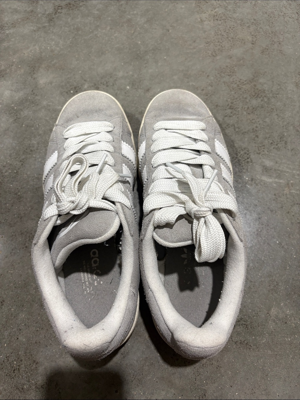 adidas Campus Suede Sneakers in Light Gray and White - Picture 3 of 5